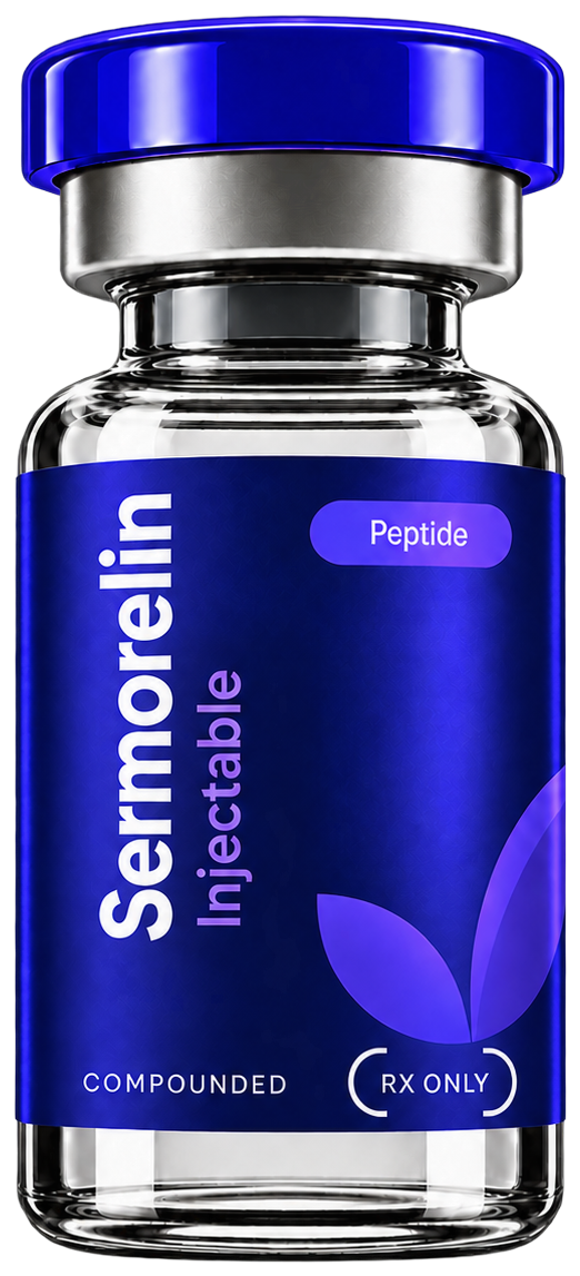 A vial of VitaStack Health compounded Sermorelin 15mg